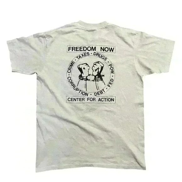 90’s AMER-I-CAN REVOLUTION FREEDOM NOW POLITICAL T-SHIRT - Picture 1 of 5